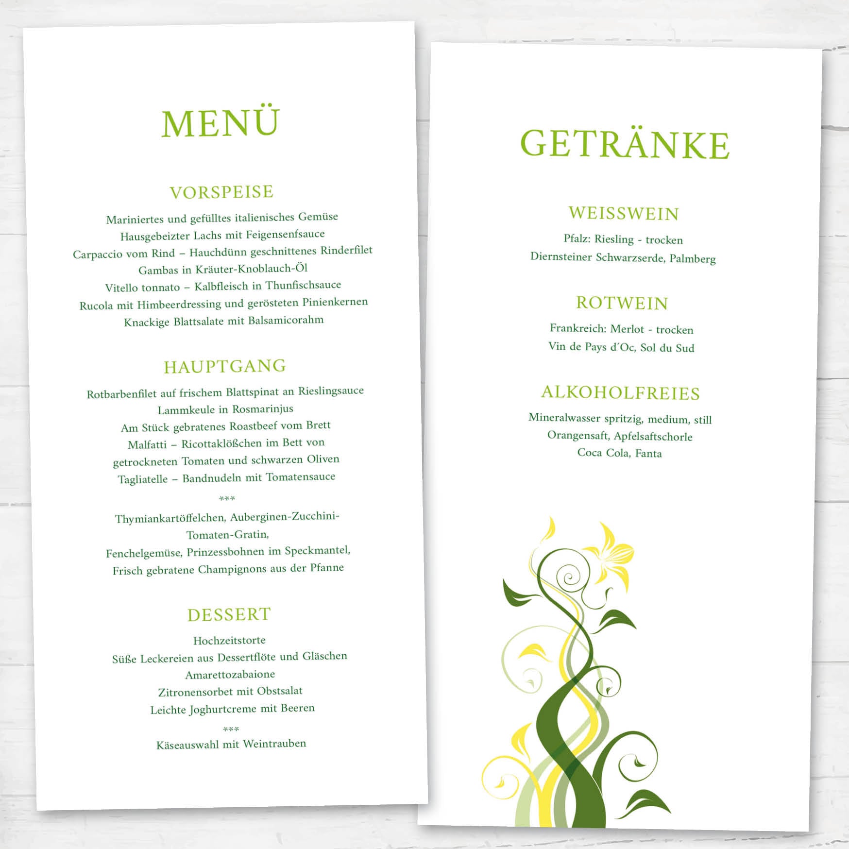 Menükarten: Lebe Deinen Traum - Individuelle Einladung